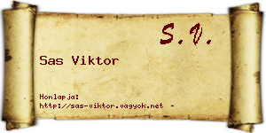 Sas Viktor névjegykártya